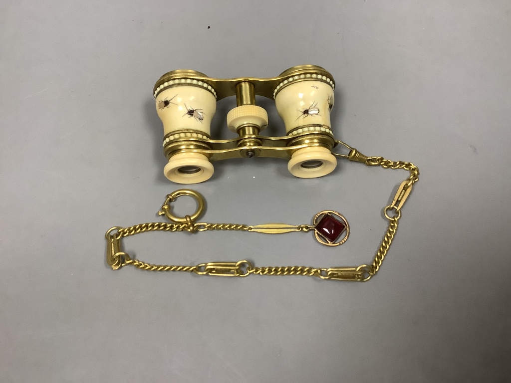 A pair of 19th century Japanese shibayama opera glasses, signed